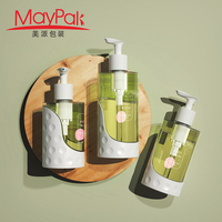 Vente en gros de flacons pompe en plastique PET ronds vides de 300 ml, 400 ml, 500 ml pour désinfectant, shampoing, gel douche, lotion