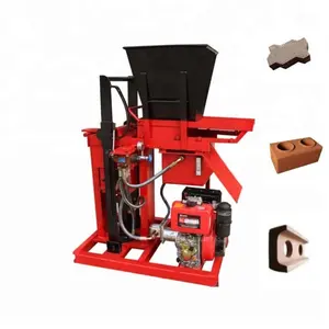 Semi-automatique hydraulique machine de brique d'argile à emboîtement brique Lego production diesel de machine de brique d'argile machine 2-25