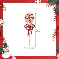 Boucles d'oreilles pendantes en forme de sucette à la menthe plaquées or pour femme, bijoux de Noël fantaisie, cadeaux pour femme, vente en gros de bijoux de Noël