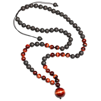 Y160 gros Colliers 8mm lave perles de pierre naturelle 16mm oeil de tigre pierre pendentif collier pour hommes mode bijoux colliers