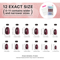 AIERFEI Faux ongles à presser en gel souple, finition œil de chat caméléon ovale, couleur dégradée marron expresso, haute qualité, fournitures pour ongles