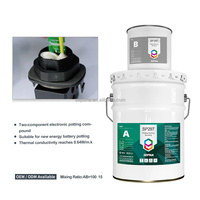 Composé d'empotage en polyuréthane époxy silicone noir transparent RTV hautement conducteur thermique en 2 parties