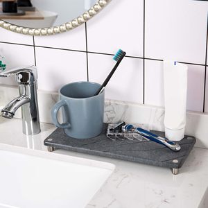 FIGOO - Organizador <span class=keywords><strong>de</strong></span> Baño Multifuncional, Impermeable, Ecológico, Estilo Vintage, con Toallero y Bandeja <span class=keywords><strong>de</strong></span> Drenaje Extraíble <span class=keywords><strong>de</strong></span> Secado Rápido - Product Image 5
