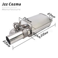 Tubo de Escape con Válvula, Entrada de 63 mm, Cuerpo Ovalado de 212 x 152 mm, Longitud Total de 547 mm, Kit de Silenciador con Válvula - 2 Silenciadores, 1 Controlador