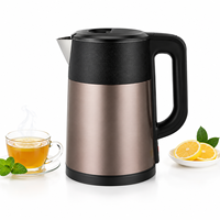 Bouilloire Électrique Or Champagne 2,5L 1500W en Acier Inoxydable Brossé avec Accents Noirs Prise EU OEM