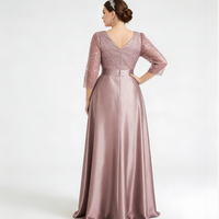 Robe de soirée élégante moderne grande taille SJ, couleur champagne, longue, avec motif taille naturelle, idéale pour invitée de mariage printanier