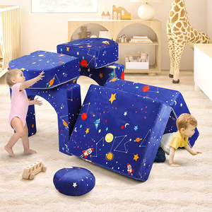 Canapé pliant en mousse pour enfants, thème spatial, dès 2 ans, mobilier de jeu pour enfants - Product Image 1