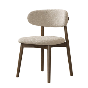 Silla de Comedor Escandinava Moderna de Madera Maciza con Chapa de Madera, Tapizada, para Restaurante, Escuela, Apartamento, Hogar, Bar - Product Image 1