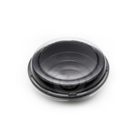 Bol rond à emporter pour ramen rouge noir blanc personnalisé Bols de restaurant pour nouilles en plastique jetables pour animaux de compagnie micro-ondable avec couvercle
