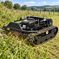 Tondeuse à chenilles télécommandée professionnelle 900 mm, débroussailleuse 16 CV pour grandes pâturages et herbes hautes, coupe continue
