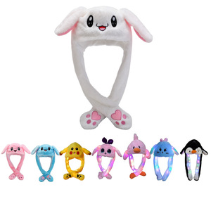 2026 En gros Bonnet d'hiver chaud en peluche avec oreilles de lapin mobiles à LED, activées par pompe à air, Logo personnalisé CE - Product Image 1