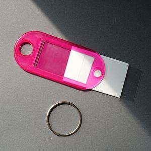 Porte-clés colorés imprimés UV avec nom, porte-clés en plastique avec anneau fendu, étiquette vierge pour bagages, carte d'identification nominative pour marquage manuel - Product Image 3