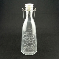 Bouteille de lait ronde en verre de 1L avec couvercle en céramique à clip, capacité de 1000 ml pour les boissons de cuisine