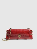 2026 Luxus-Marken-Designer Lange Clutch-Tasche für Damen Vintage-Verschluss PU-Leder Schultertasche mit Kette