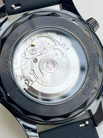Nouvelle montre-bracelet mécanique automatique analogique pour homme en acier inoxydable de 42 mm, mouvement Miyota 8800, bracelet noir intégral ajouré de 22 mm, aiguilles