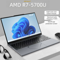 15.6 Inch Thin and Light Laptop with R7 5700U IPS Panel Portable Computer