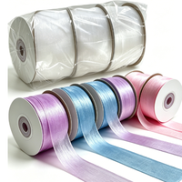 Ruban en organza de 2 cm, ruban en organza de soie, ruban adhésif pour emballage de boîte cadeau, ruban en soie transparent pour la pâtisserie