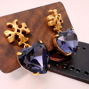 पार हॉट सेलिंग प्यार सैप्फायर इयररिंग्स क्लासिक रंग ब्लॉक वर्ग बालियां - Product Image 5