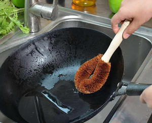 Brosse à vaisselle de cuisine en bois avec poils de coco, personnalisable, vente en gros, nouveau produit - Product Image 4