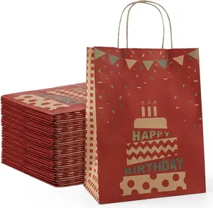 حقيبة حمراء من المورِّد الصيني للهدايا لحفلات أعياد الميلاد حقائب للحفلات حقائب من كرافت للمتاجر
