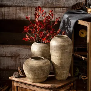 Ceramic retro inserted dry flower living room decoration creative home modern style Japanese vase