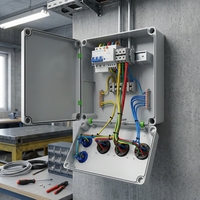Boîte de distribution d'alimentation industrielle murale étanche en plastique pour atelier et chantier
