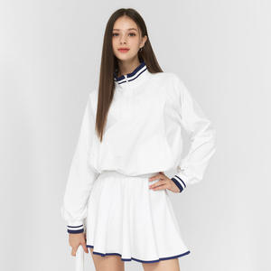 2 parça set tenis spor giyim rahat ceket ve etek tenis spor giyim seti kadın spor kıyafet toptan - Product Image 1