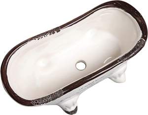 Pot de <span class=keywords><strong>plante</strong></span> d'intérieur en céramique blanche de 6 pouces, mini pot de jardinière succulente de baignoire de <span class=keywords><strong>pied</strong></span> de griffe, décor de salle de bains de petit pays français - Product Image 2