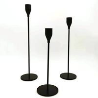 Ensemble de 3 bougeoirs de style moderne en laiton galvanisé, porte-bougies
