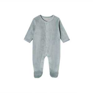 Bamboe katoenen baby velours romper biologische baby footie op maat gemaakte newborn onesie jumpsuit thermische baby slaappak babykleding - Product Image 6