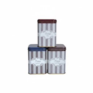 Square Metal Canister Set – 87x87x125 mm (Set of 3) Elegance Elegance Design - Product Image 2