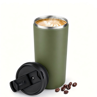 Gobelet isotherme portable pour café 12oz 16oz, tasse de voyage à double paroi sous vide pour le camping, la randonnée et les sports de plein air