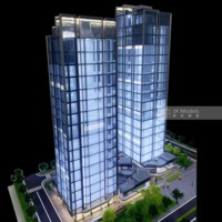 Modelo de edificio de oficinas personalizado, modelo de edificio de rascacielos, modelo de edificio de oficinas de negocios, diseño y producción, servicio integral