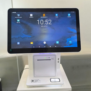 15.6 inch Màn hình kép SDK kích hoạt thiết bị cảm ứng với mã QR Đầu đọc thẻ 80 mét Máy in nhiệt - Product Image 3