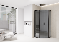 Cabine de douche en verre gris avec cadre en acier inoxydable 304, élégante et luxueuse, cabine de douche portable et salle de bain à vendre