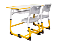 Chaises ergonomiques deux places de haute qualité avec bureaux réglables – Mobilier scolaire haut de gamme