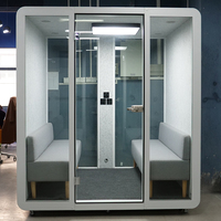 Cabine de bureau modulaire moderne en acier préfabriqué, capsule de vie, cabine téléphonique, pod d'intimité, design transparent, villa extérieure, hôtel