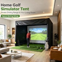 Simulador de Golf Inflable Hermético Personalizado, Jaula de Práctica de Golf con Pantalla de Impacto de Proyección, para Práctica en Interiores y Exteriores