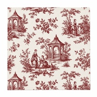 Serviette de table en tissu jacquard, imprimé Toile de Jouy, motif jardin pastoral, coton et lin, carrée, pour la décoration de table