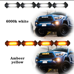 אוניברסלי רכב <span class=keywords><strong>LED</strong></span> קדמי גריל אור Strobe ריצה מנורות DRL רכב אביזרי 12V אמבר רכב חיצוני דקורטיבי אורות - Product Image 4
