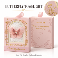 Boîte cadeau de serviettes papillon en gros, serviettes de toilette douces en polaire corail, cadeaux de mariage pour invités, cadeaux de fête prénuptiale