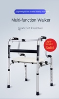 Walker bingkai lipat bahan Aloi aluminium, pasokan Harga terbaik untuk orang tua