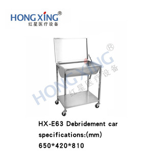 Carrito de desechos de acero inoxidable Hong Xing Hx E63, rectangular, de doble capa, cubierto, para salas de hospitalización y quirófanos. - Product Image 4