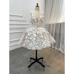 Noble Bride Modest Women Mini Short Flower Girl Dresses abito da <span class=keywords><strong>sposa</strong></span> da <span class=keywords><strong>sposa</strong></span> abito da <span class=keywords><strong>sposa</strong></span> Champagne per spose - Product Image 2