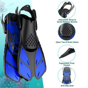 <span class=keywords><strong>Aletas</strong></span> de Natación de Ajuste Cómodo, <span class=keywords><strong>Aletas</strong></span> de Snorkel con Talón Ajustable para Principiantes y Deportes Acuáticos - Product Image 2