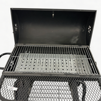 Barbecue à baril robuste de grande capacité avec étagère avant en maille pour pique-nique