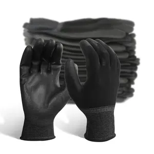 Comfort Construction Mechanic Safety Gloves Gardening Working Polyester Gloves, Polyurethane (PU) Palm Coated, Safety Rubber