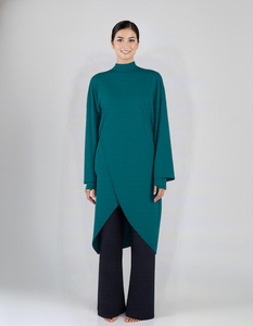 Túnica Deportiva Musulmana St-ok Terus Dari Kilang, Color Verde Azulado, Anti-Reflejante, con Abertura Lateral, 190GSM, PBT, Modesta, Uniforme, Comprador Mayorista Confiable MY - Product Image 2