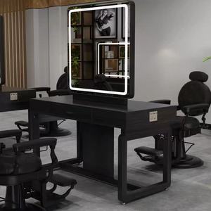 <b>Mirror</b> <b>Table</b> Barber Shop Hair Salon Special <b>Mirror</b> Perm and Dyeing Cabinet Integrated with Light Double-sided <b>Mirror</b> <b>Table</b> - Product Image 2