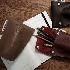 Porte-stylos de bureau en cuir PU, porte-crayons multi-emplacements, sac de rangement vertical pour pinceaux, décoration de bureau. - Product Image 4